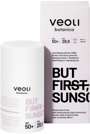 Opakowanie Veoli Botanica But First Sunscreen SPF 50+
