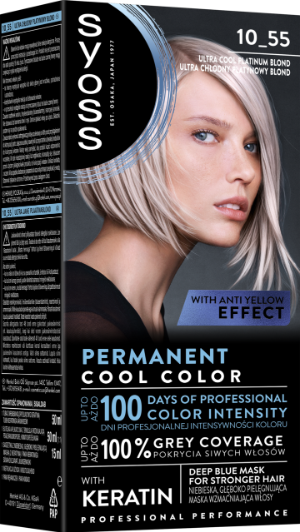 Opakowanie farby do włosów Syoss Permanent Cool Color 10_55