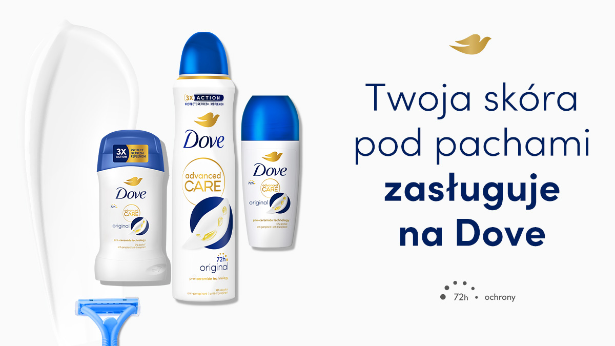Banner z produktami linii Dove