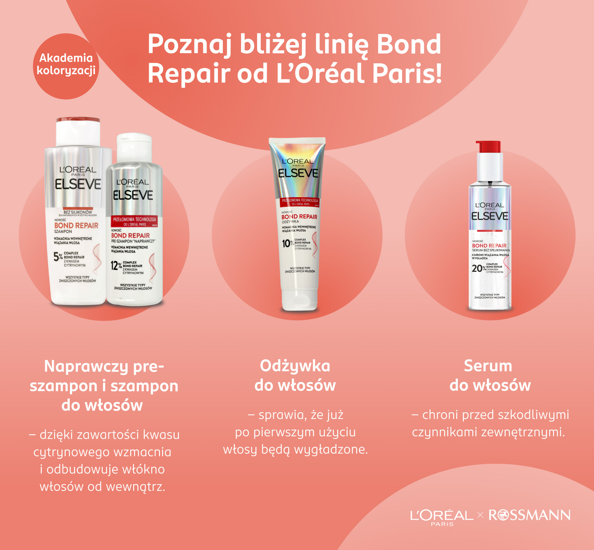 Produkty z serii Bond Repair – infografika