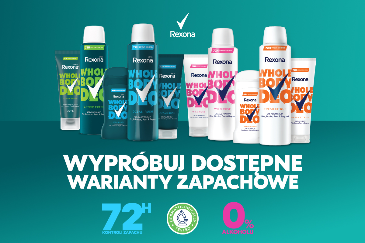 Serie dezodorantów Rexona Whole Body