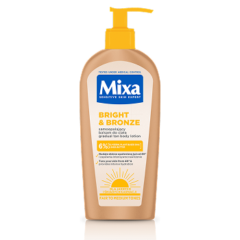 Opakowanie samoopalającego balsamu do ciała Mixa Bright & Bronze