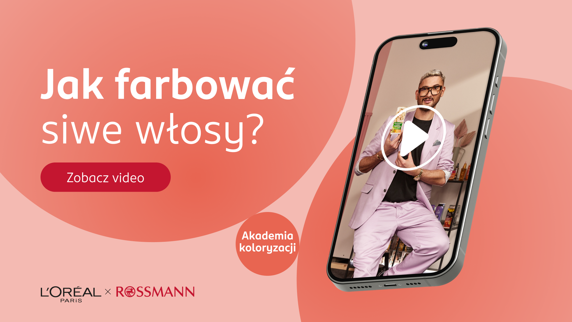 Infografika promująca wideo: Jak farbować siwe włosy?