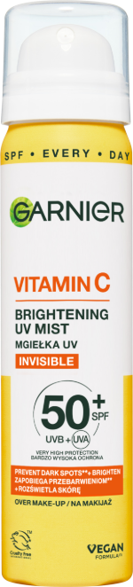 Opakowanie mgiełki Garnier Skin Naturals Vitamin C SPF 50+