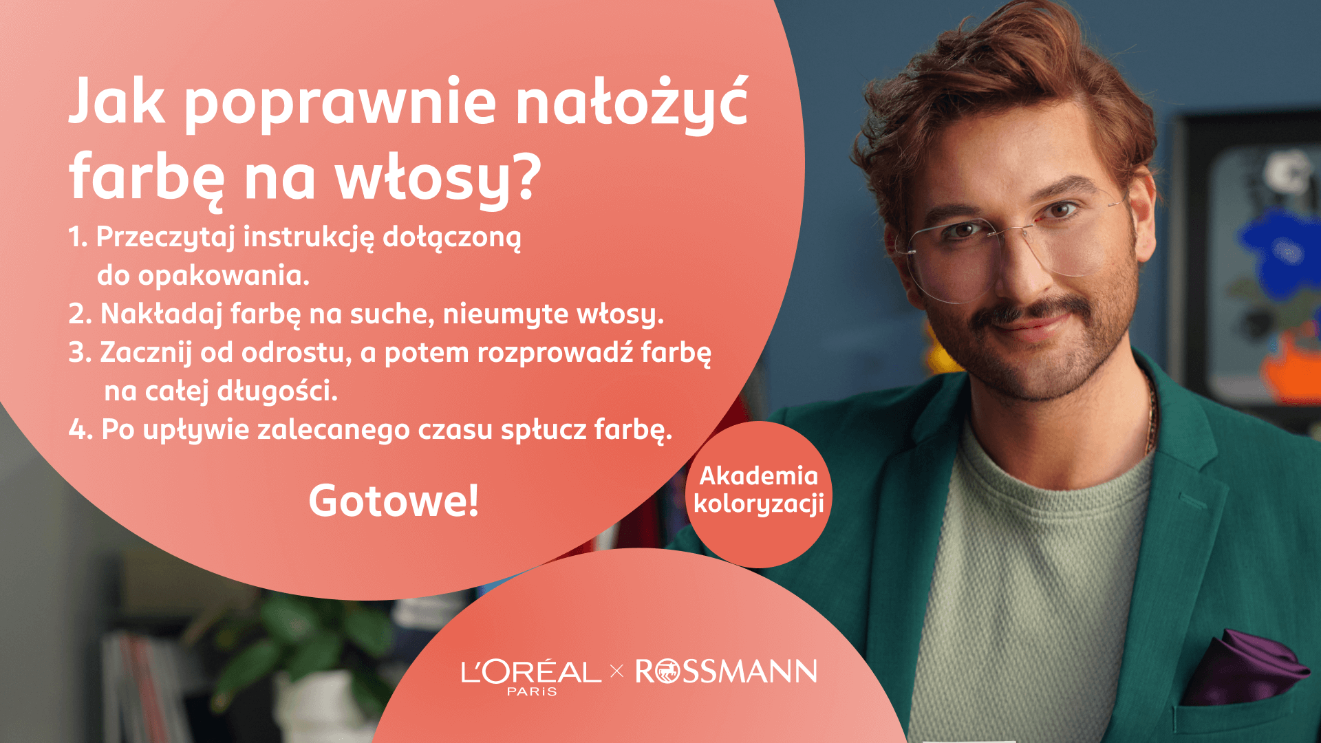 Infografika – jak poprawnie nałożyć farbę na włosy?