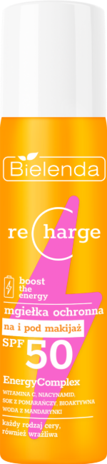 Opakowanie mgiełki Bielenda Recharge SPF 50