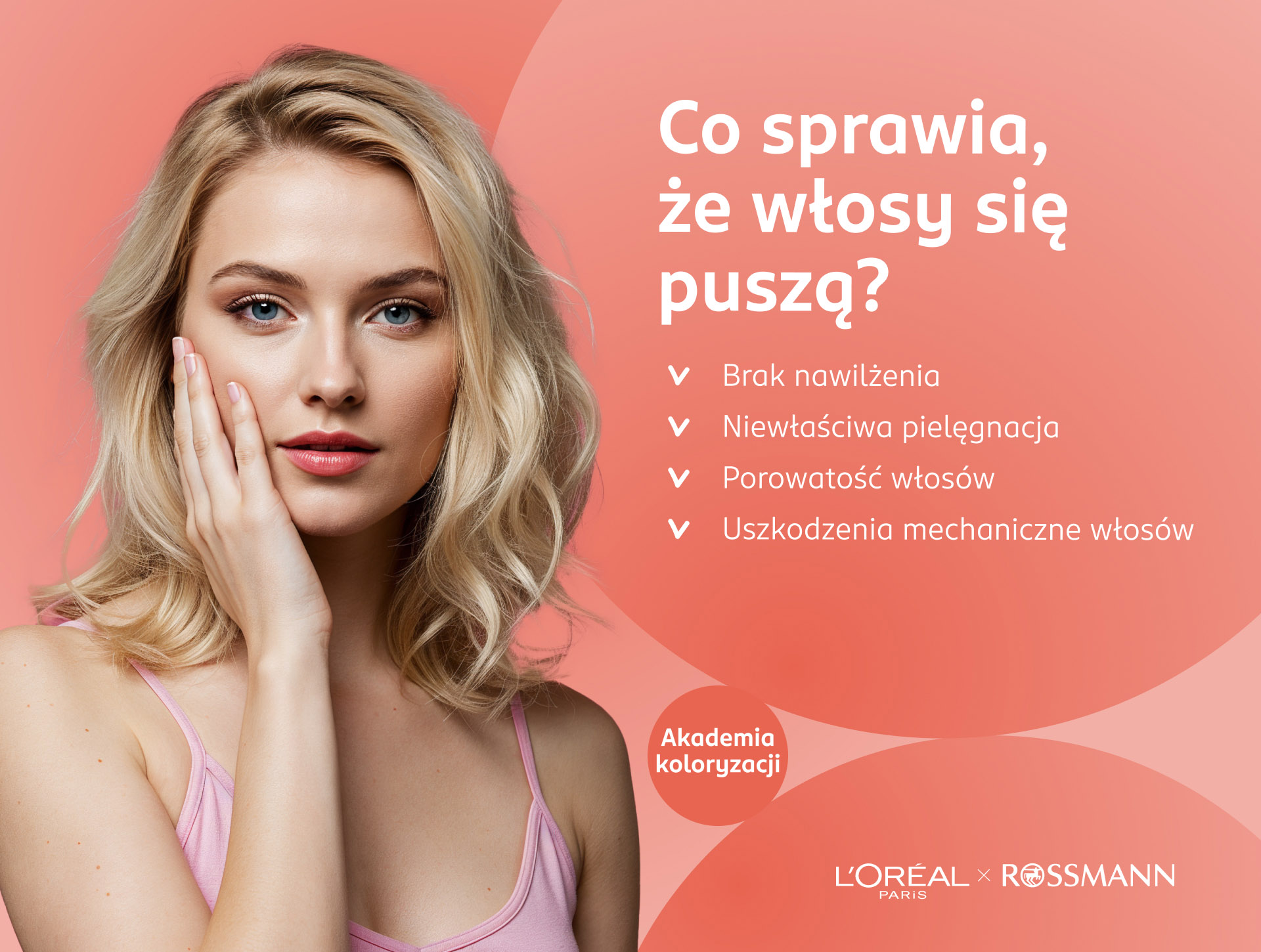 Infografika przedstawiająca czynniki, które są bezpośrednimi przyczynami puszenia się włosów