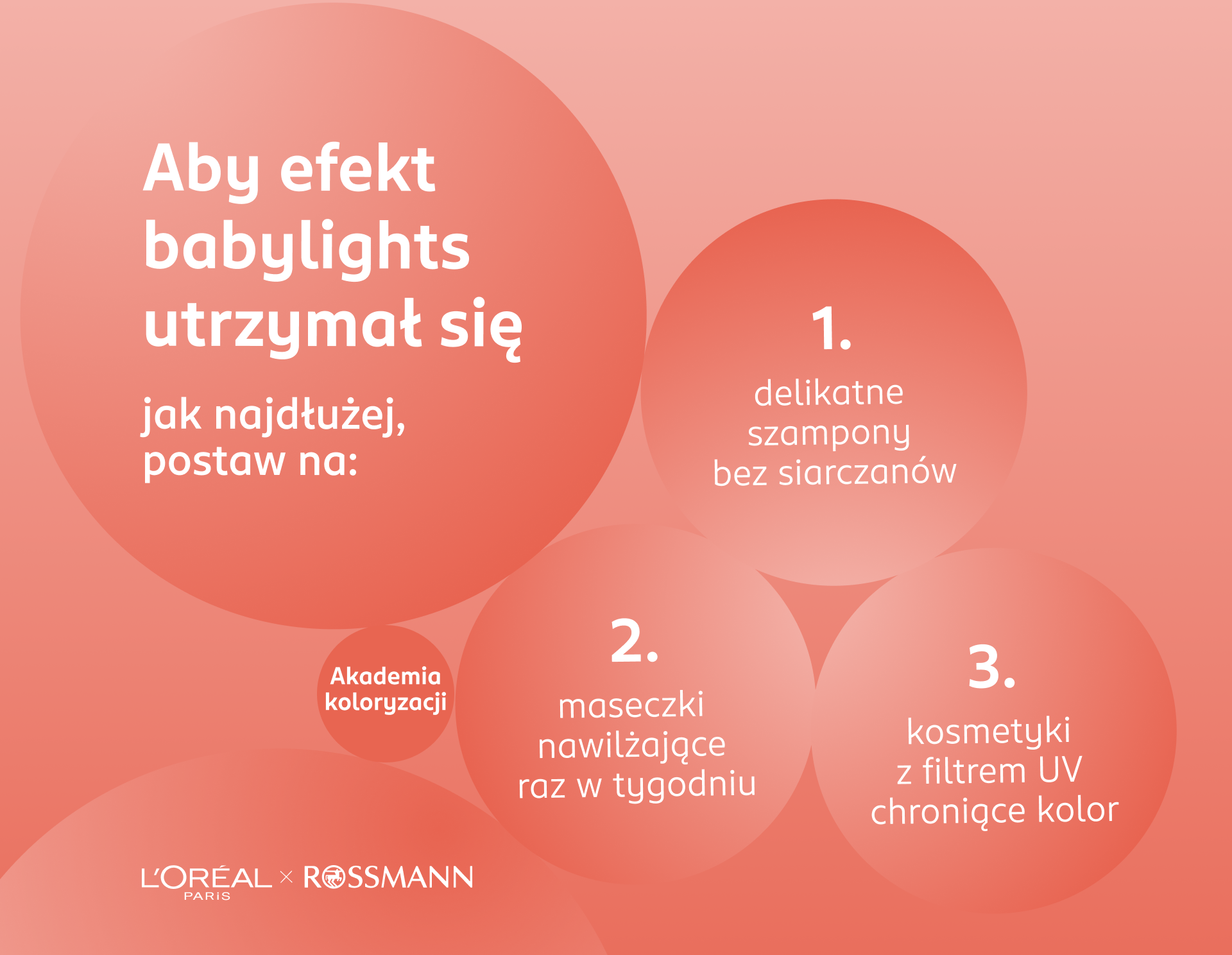 3 kroki pielęgnacyjne po koloryzacji babylights – infografika