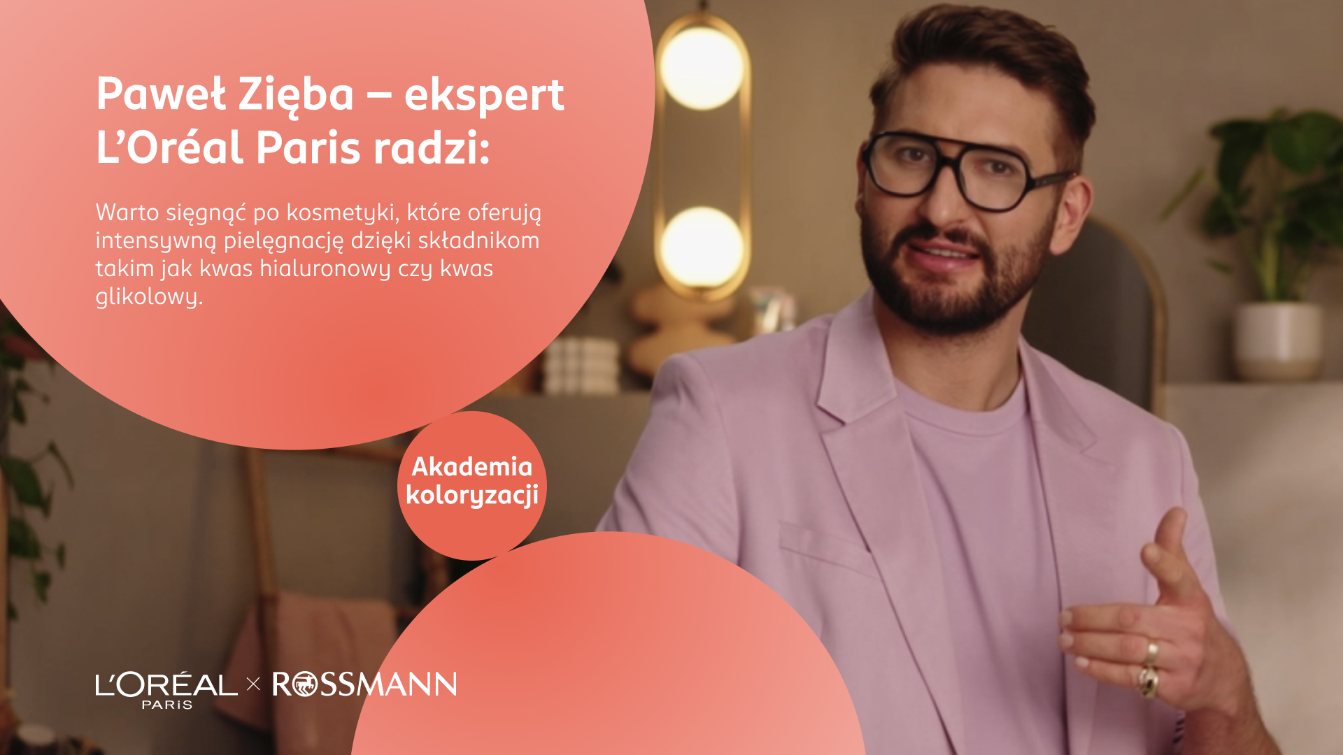 Infografika z Pawłem Ziębą, ekspertem L'Oréal Paris, na temat składników w kosmetykach do pielęgnacji włosów.
