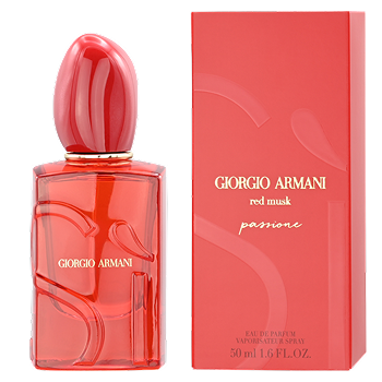 Opakowanie i flakon Giorgio Armani Si Passione Red Musk 