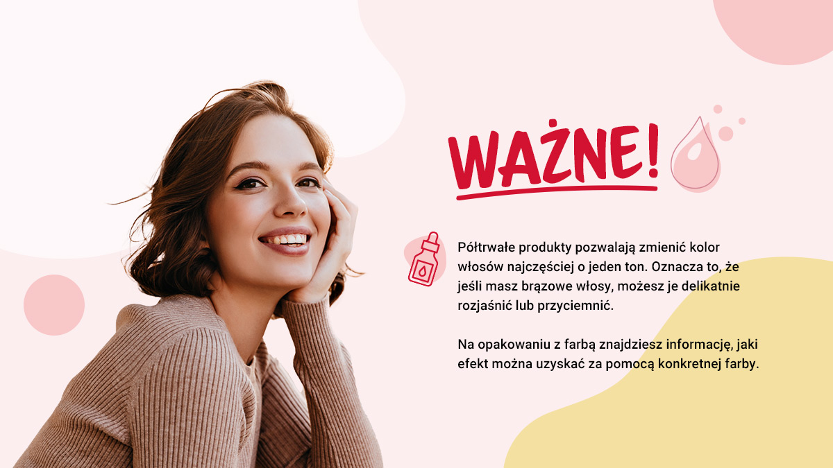 Półtrwale produkty pozwalają zmienić kolor włosów najczęściej o jeden ton. Oznacza to, że jeśli masz brązowe włosy, możesz je delikatnie rozjaśnić lub przyciemnić.