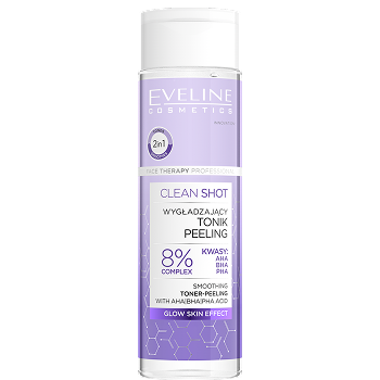 Opakowanie toniku z kwasami Eveline Cosmetics Face Therapy Professional Clean Shot