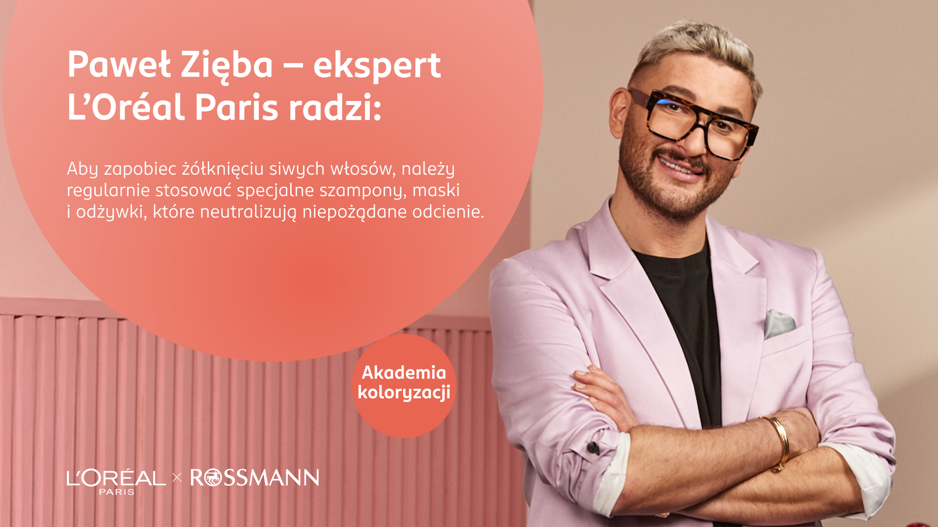 Paweł Zięba podpowiada, jak poradzić sobie z żółkniejącymi siwymi włosami.